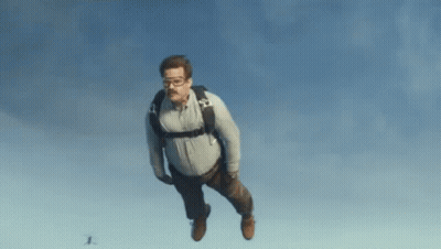 Man In Goggles And Backpack Flying GIF