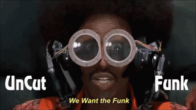 Man In Goggles Saying We Want The Funk GIF