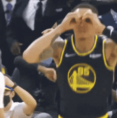 Man In Golden State Warriors Jersey Funny Face GIF