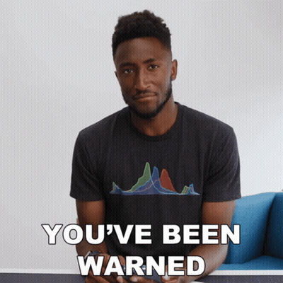 Man In Graph T-Shirt Says You've Been Warned GIF
