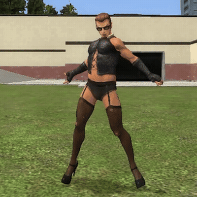 Man In Grassy Field Wearing High Heels GIF