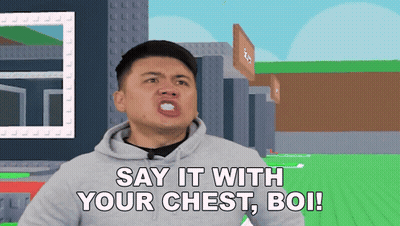 Man In Gray Hoodie Saying Say It With Your Chest GIF