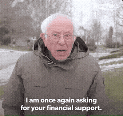 Man In Gray Jacket Says I Am Once Again Asking For Your Financial Support GIF