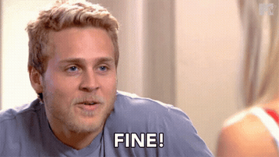 Man In Gray Shirt Saying Fine GIF
