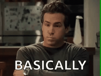 Man In Gray Shirt Sitting With Arms Crossed Saying Basically GIF