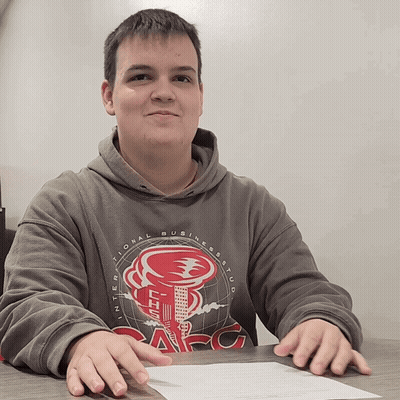 Man In Gray Tornado Sweatshirt GIF