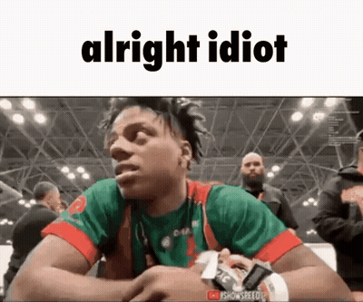 Man In Green And Red Shirt Saying Alright Idiot GIF