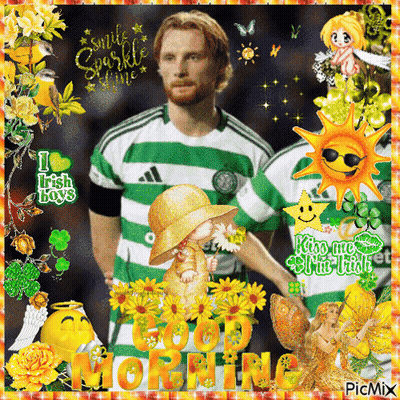 Man In Green And White Striped Shirt Good Morning GIF