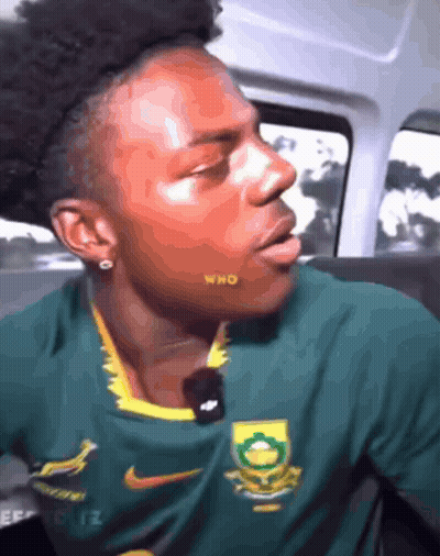 Man In Green And Yellow Nike Shirt Saying Who GIF