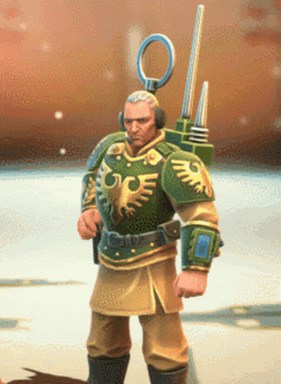 Man In Green Armor With Eagle GIF