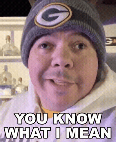 Man In Green Bay Packers Hat Saying You Know What I Mean GIF