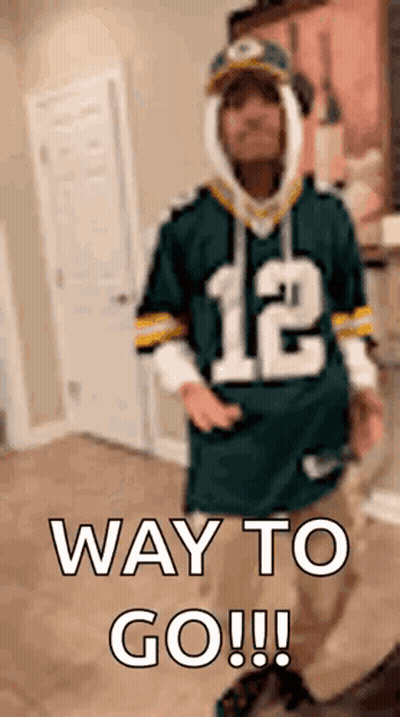 Man In Green Bay Packers Jersey Dancing GIF