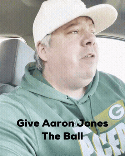 Man In Green Bay Packers Shirt And White Hat GIF