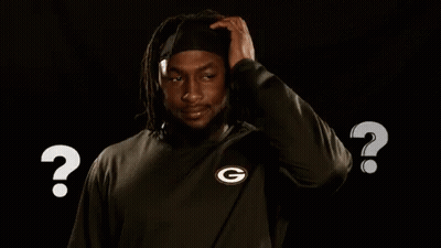 Man In Green Bay Packers Shirt Scratching Head GIF
