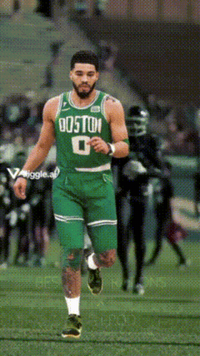 Man In Green Boston Jersey Running On Field GIF