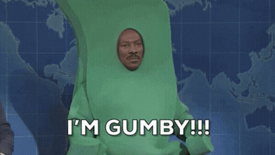 Man In Green Costume Saying Gumby GIF