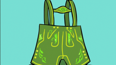 Man In Green Costume With Mustache GIF