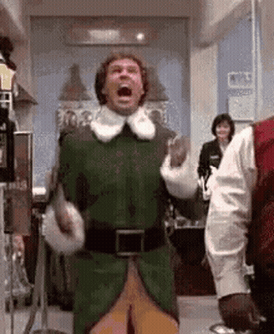 Man In Green Elf Costume Screaming GIF
