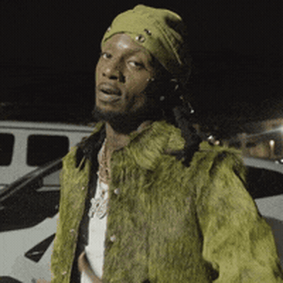 Man In Green Hat And Green Jacket By White Van GIF