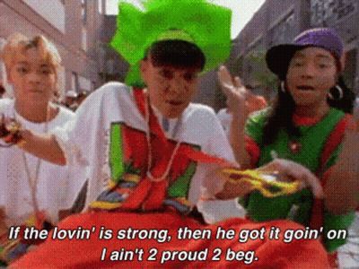 Man In Green Hat Says If The Lovin Is Strong Then He Got It Goin On GIF