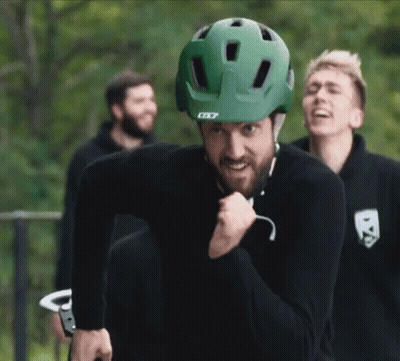 Man In Green Helmet With GXP GIF