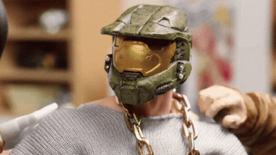 Man In Green Helmet With Yellow Lenses GIF
