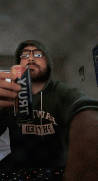 Man In Green Hoodie Saying 2Hiwah Drinking From Can GIF