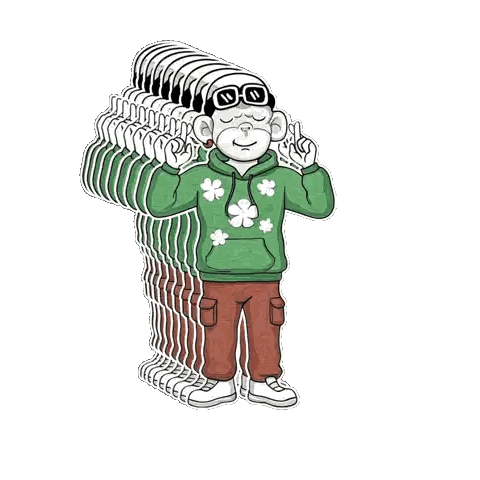 Man In Green Hoodie With Shamrocks Sticker