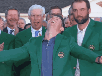 Man In Green Jacket Laughing GIF