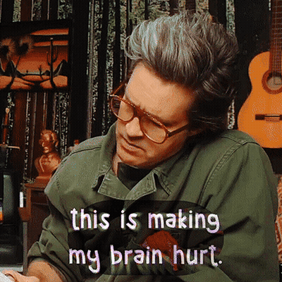 Man In Green Jacket Saying Brain Hurt GIF
