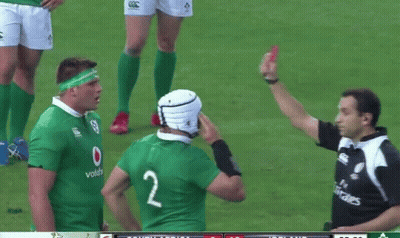Man In Green Jersey Shown Red Card GIF