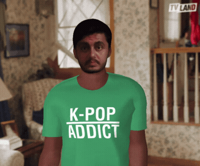 Man In Green K-Pop Addict Shirt GIF