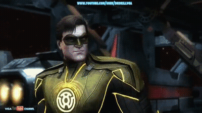 Man In Green Lantern Costume In Front Of YouTube Banner GIF