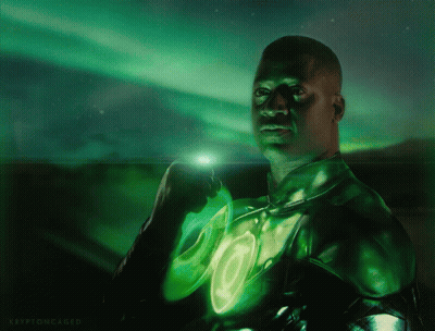 Man In Green Lantern Costume With Krypton Caged GIF