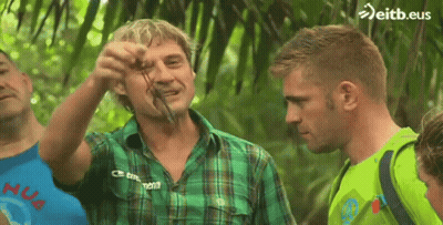 Man In Green Plaid Shirt Holding Snake GIF