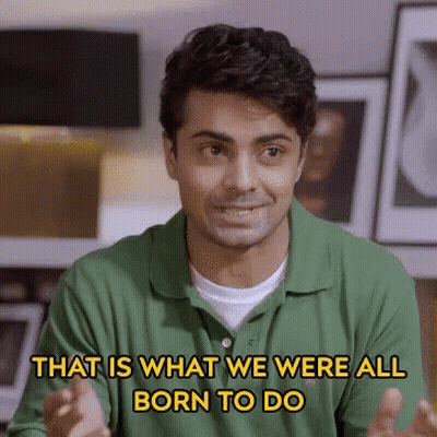 Man In Green Polo Says That Is What We Were All Born To Do GIF
