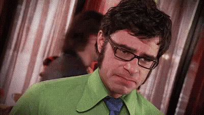 Man In Green Shirt And Tie Making Funny Face GIF