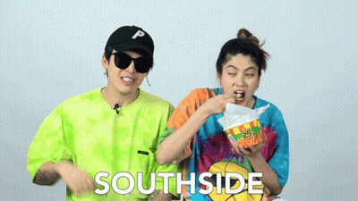 Man In Green Shirt And Woman In Tie Dye Southside GIF