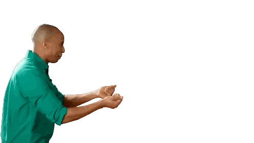 Man In Green Shirt And Woman In Yellow Sweater Shake Hands Sticker