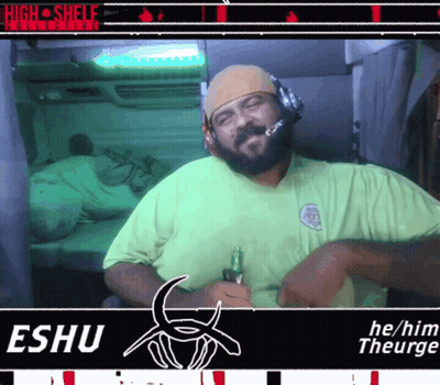 Man In Green Shirt Dancing Eshu Sign GIF