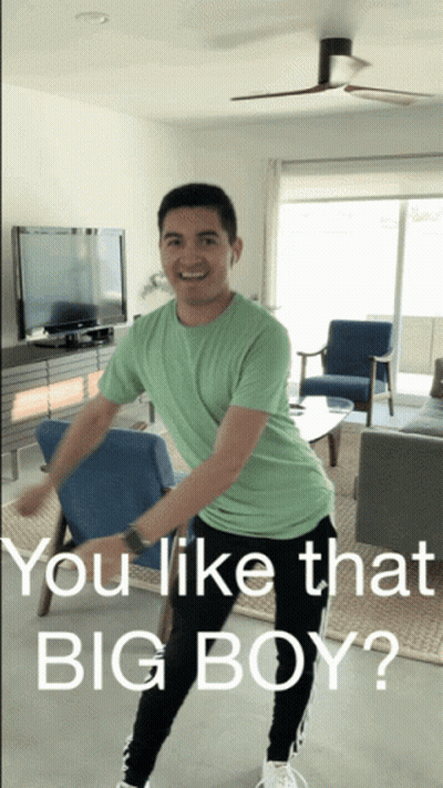 Man In Green Shirt Dancing You Like That Big Boy GIF