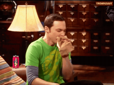 Man In Green Shirt Eating Sandwich GIF