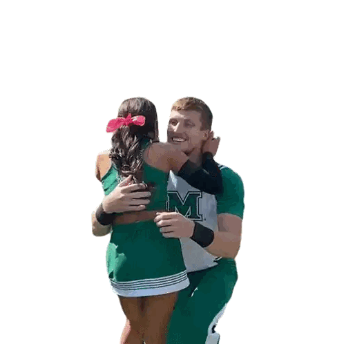 Man In Green Shirt Hugging Girl Sticker