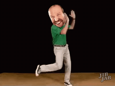 Man In Green Shirt Jumping In Air GIF