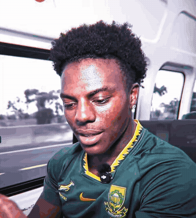 Man In Green Shirt Saying South Africa GIF