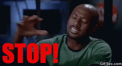 Man In Green Shirt Saying Stop GIF
