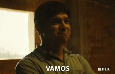 Man In Green Shirt Smiling Saying Vamos GIF