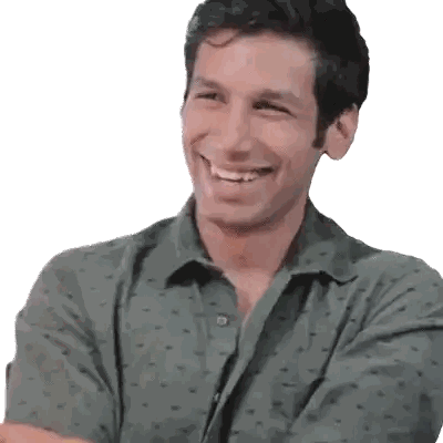 Man In Green Shirt Smiling With Arms Folded Sticker