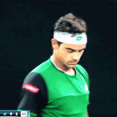 Man In Green Shirt With White Headband Letter O GIF