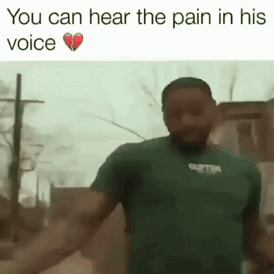 Man In Green Shirt You Can Hear The Pain In His Voice GIF